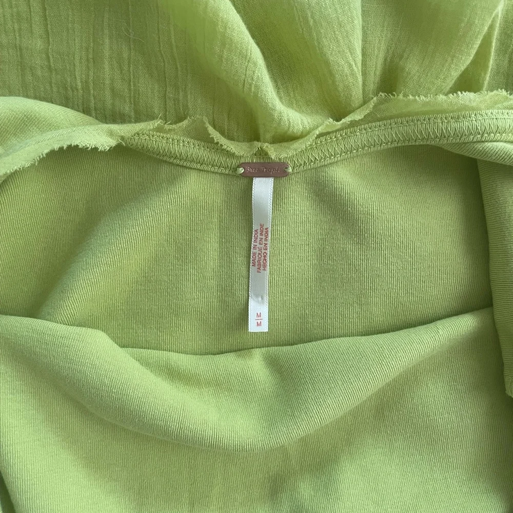 Free People Izi-Drop Waist Mini Dress in Green Apple in Size Medium